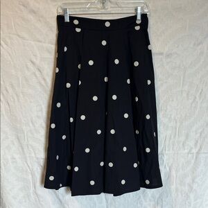 Lumina Italian Made Black & White Polka Dot Circle Skirt, Size S